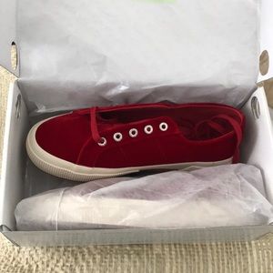 Superga Dark Red Velvet Sneakers